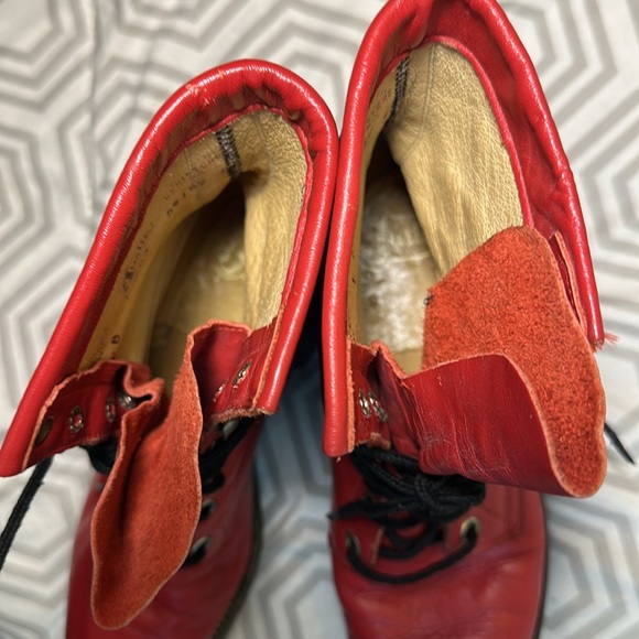 Justin red leather lace up boot sz 5 B - Picture 8 of 11